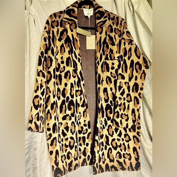 Demylee J.Crew Size S Leopard Print Sweater coat New with Tags - Picture 1 of 3